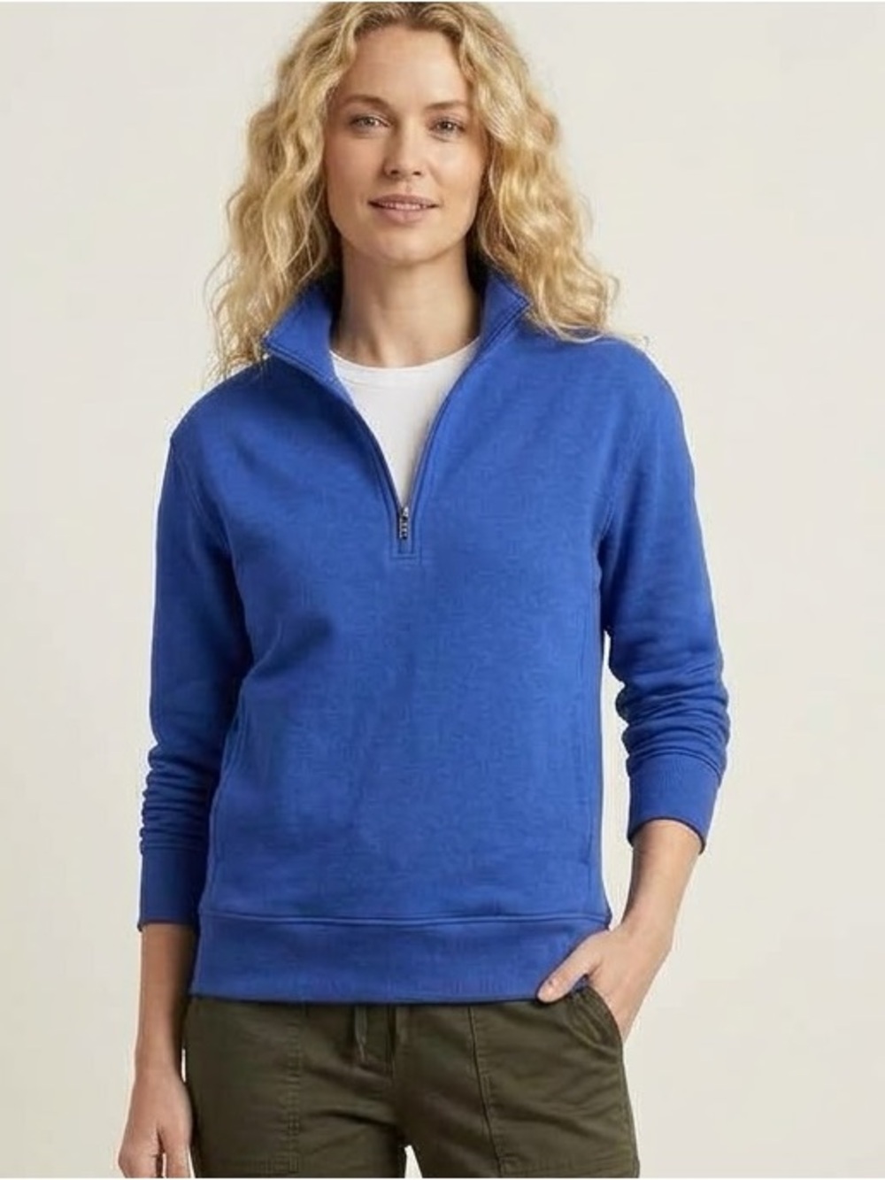 Aritzia Tna Cozy Fleece Quarter-Zip Sweatshirt – Royal Blue